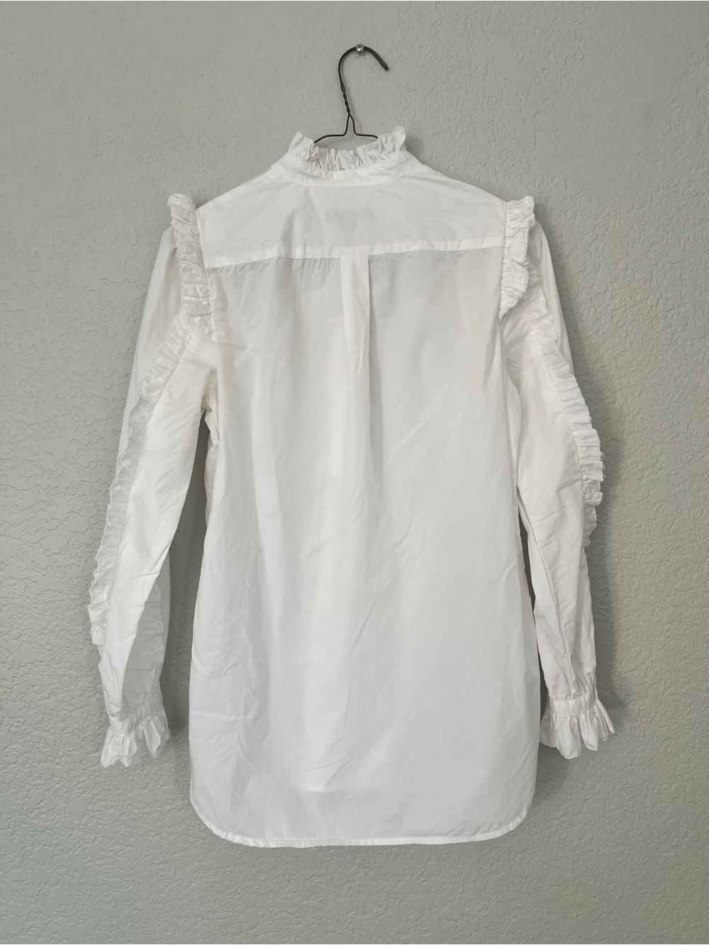 J. Crew White Ruffle-Trim Button Front Shirt - Picture 2 of 12